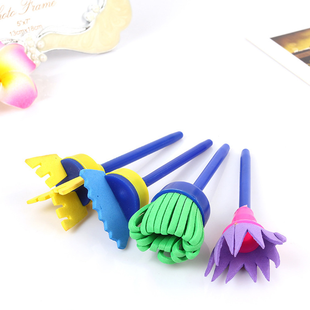 Art And Craft With Paint - 페인팅 스펀지 브러시 세트 플라스틱 손잡이
