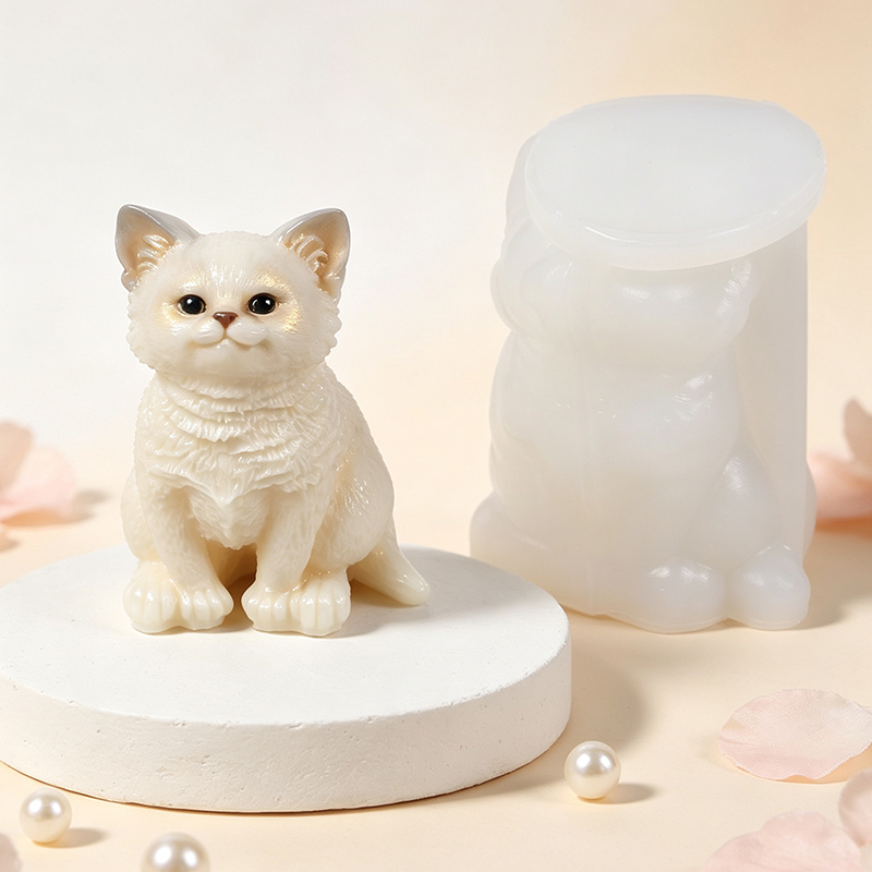 Art Craft Show - 3D 고양이 실리콘 몰드 DIY 캔들