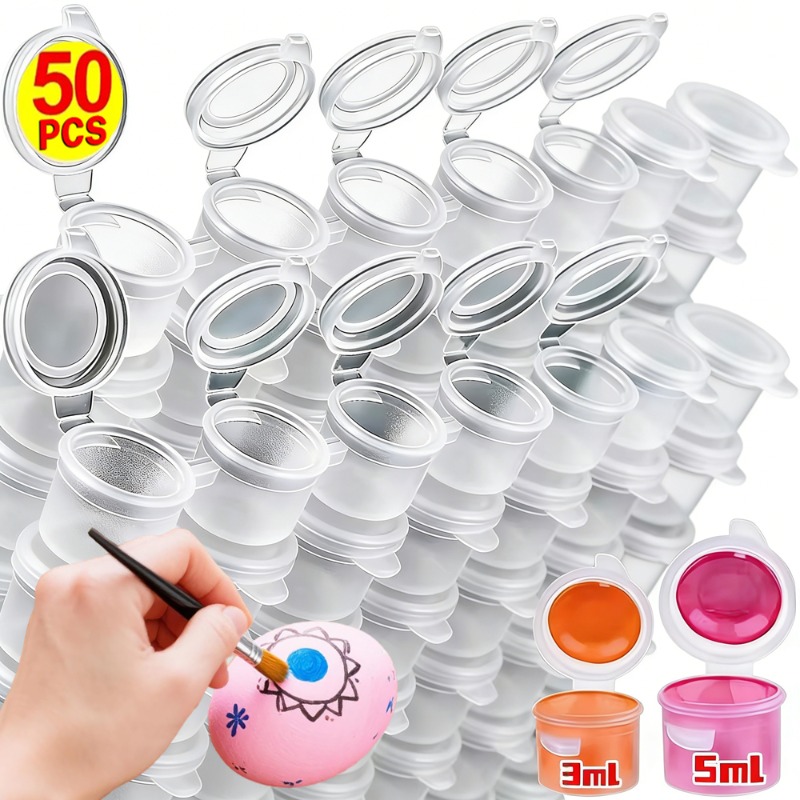 Art And Craft With Paint - 10/30/50PCS 빈 페인트 포트 뚜껑이 있는