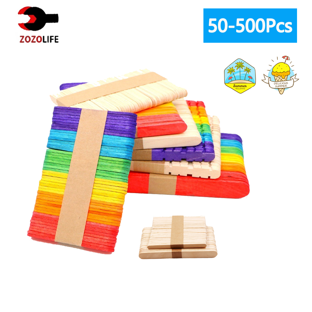 Art Craft With Ice Cream Stick - 아이스크림 팝시클 스틱, 천연 나무 스틱,