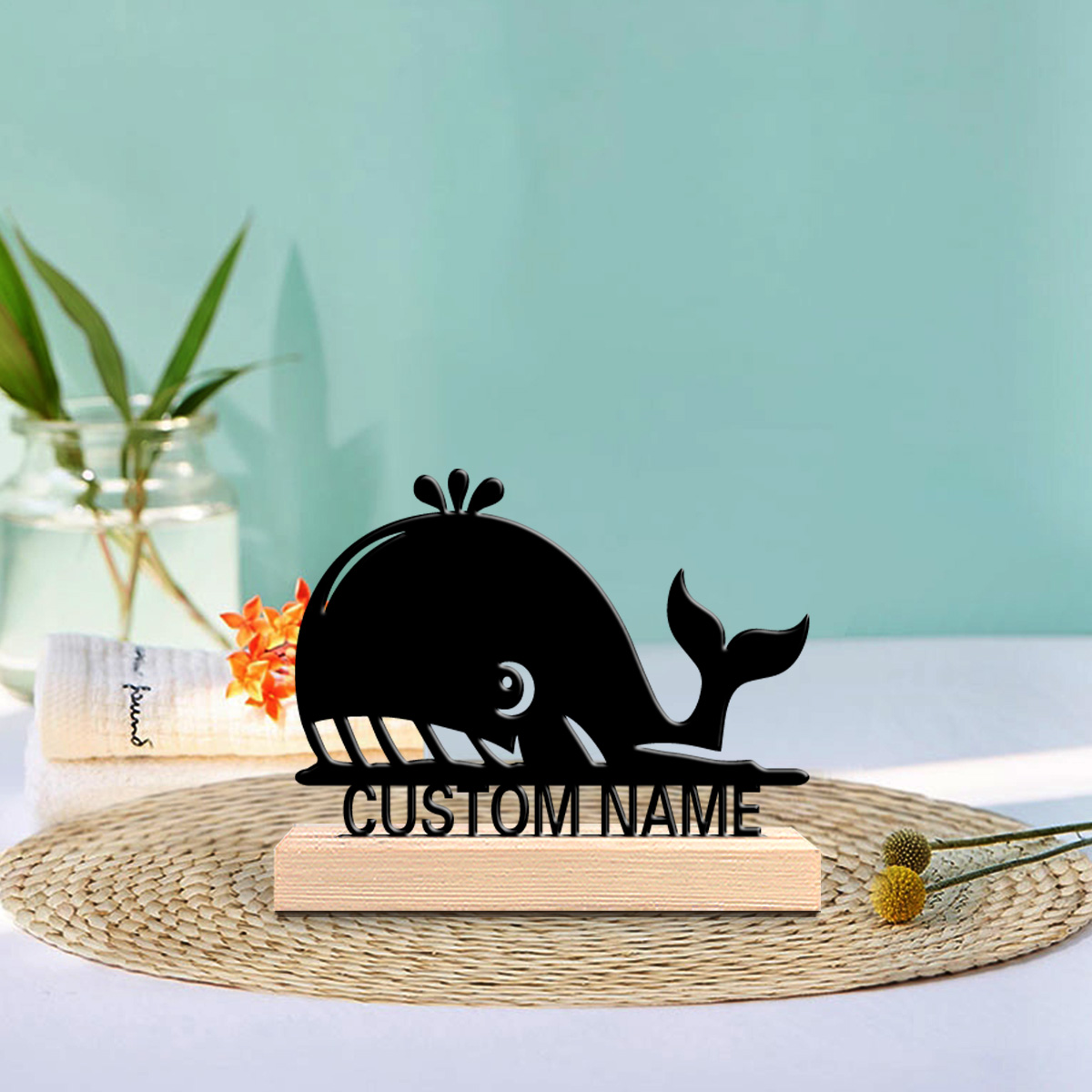 Art Craft Names - 1개 추상적인 고래 모양 맞춤 이름