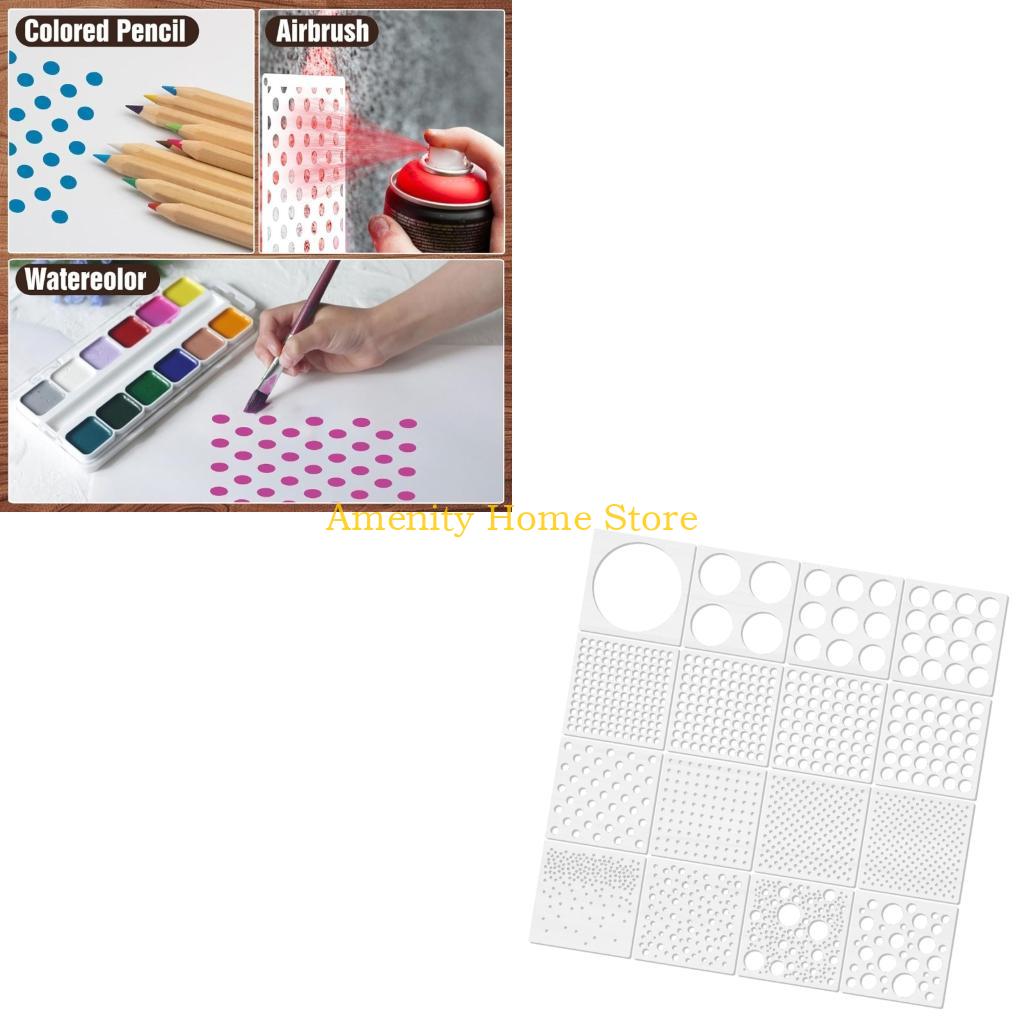 Art And Craft With Paint - F26C 라운드 디자인 도트 페인팅 스텐실