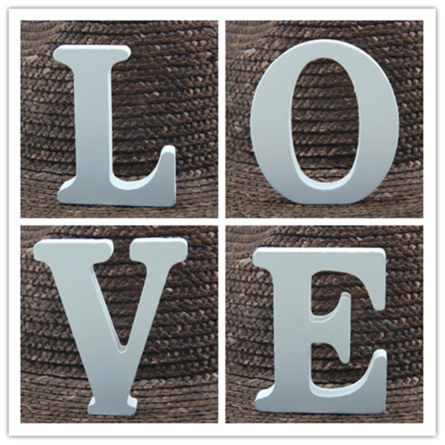 Art Craft Names - 8CM 흰색 나무 문자 영어 알파벳