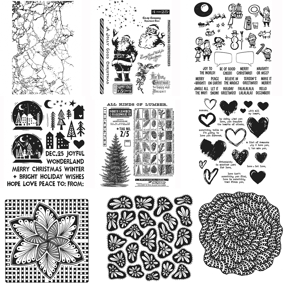 Art Craft Tree - 크리스마스 나무 꽃 투명 스탬프 DIY