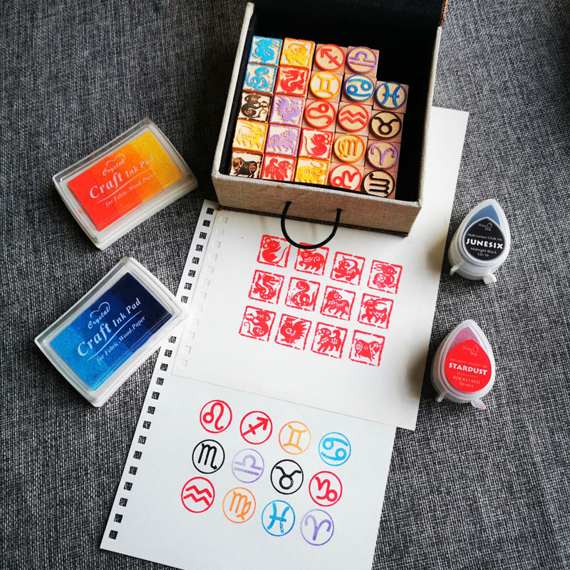 Stamping Ink Pad - DIY 십이지 씰, 12 별자리 나무