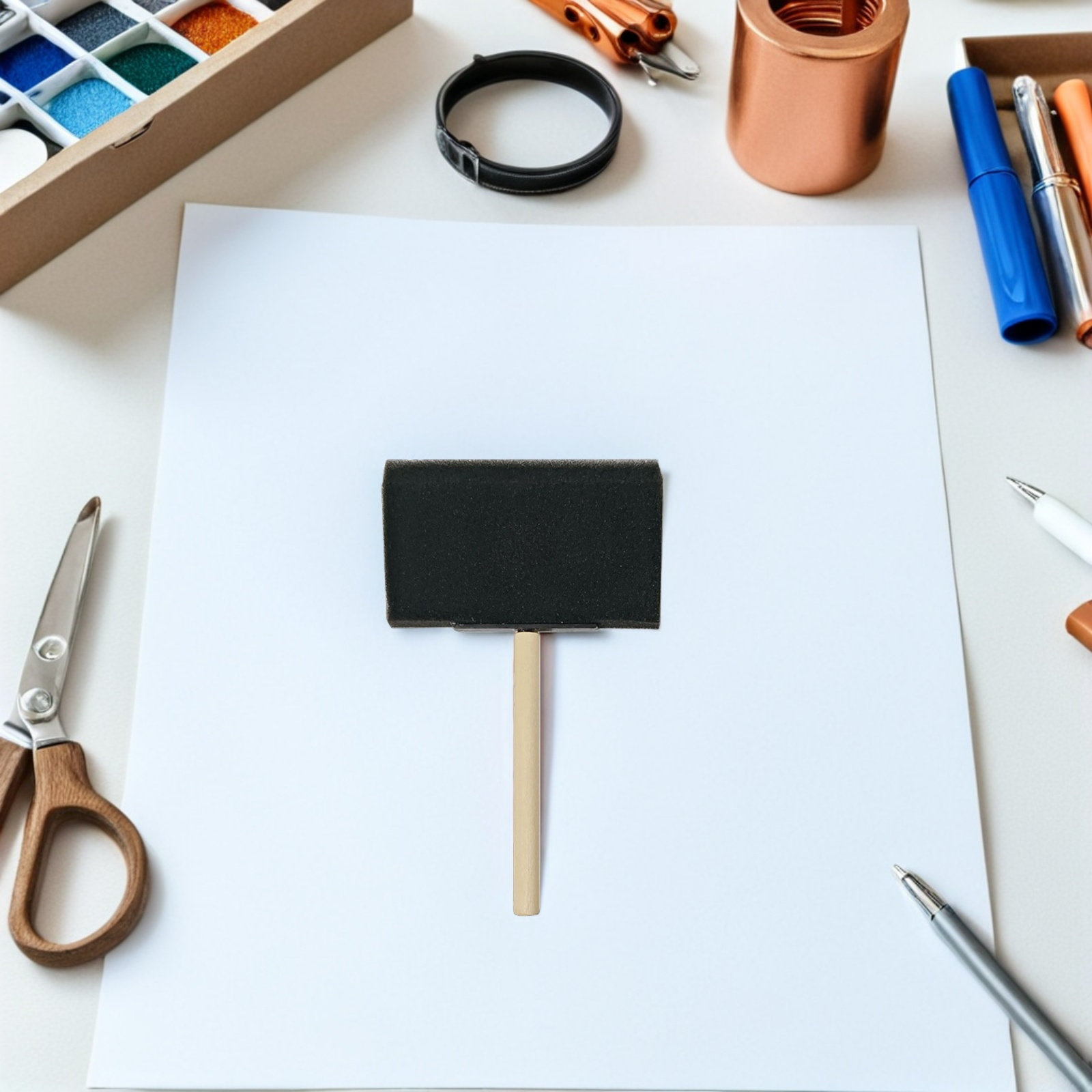 Art And Craft With Paint - 30Pcs 폼 페인트 스폰지 브러쉬 나무