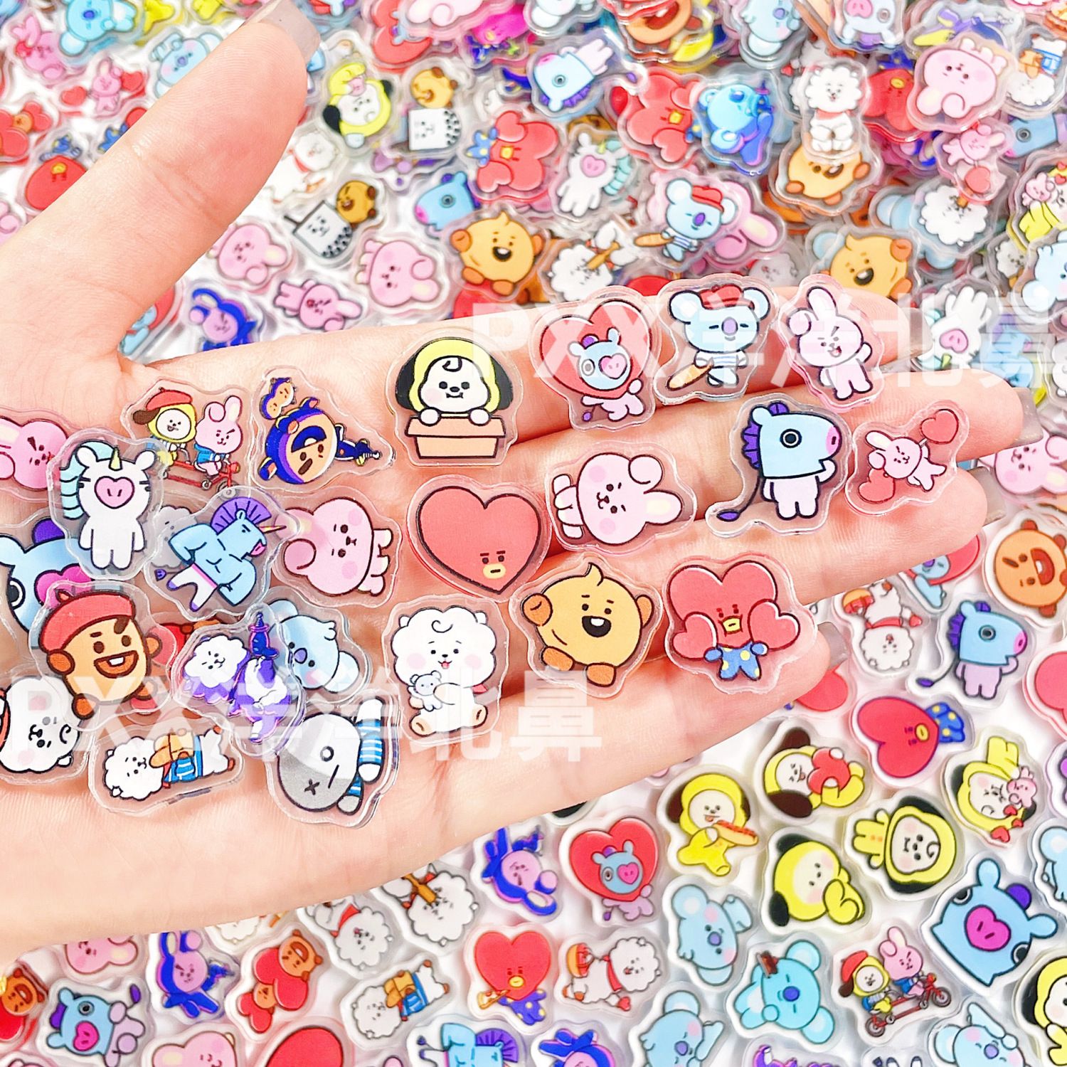 Art Craft Material - 100개 BT21 BTS 단층 1cm/2cm/4cm 아크릴