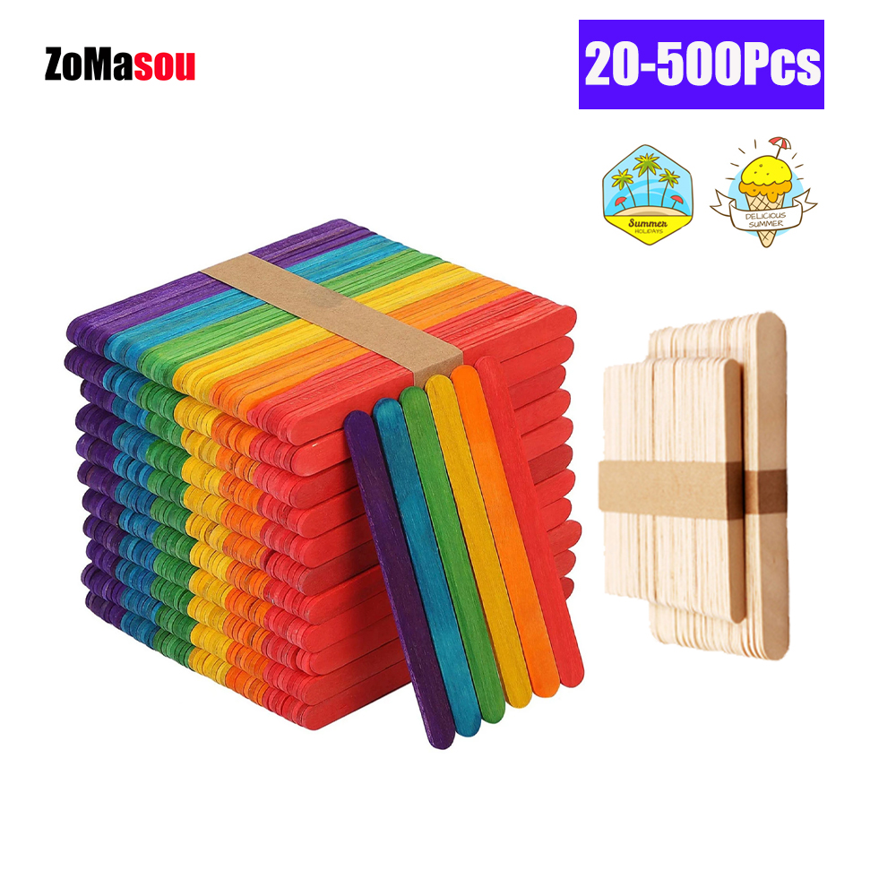 Art Craft With Ice Cream Stick - 20/100/500Pcs 아이스크림 아이스 캔디 스틱 천연