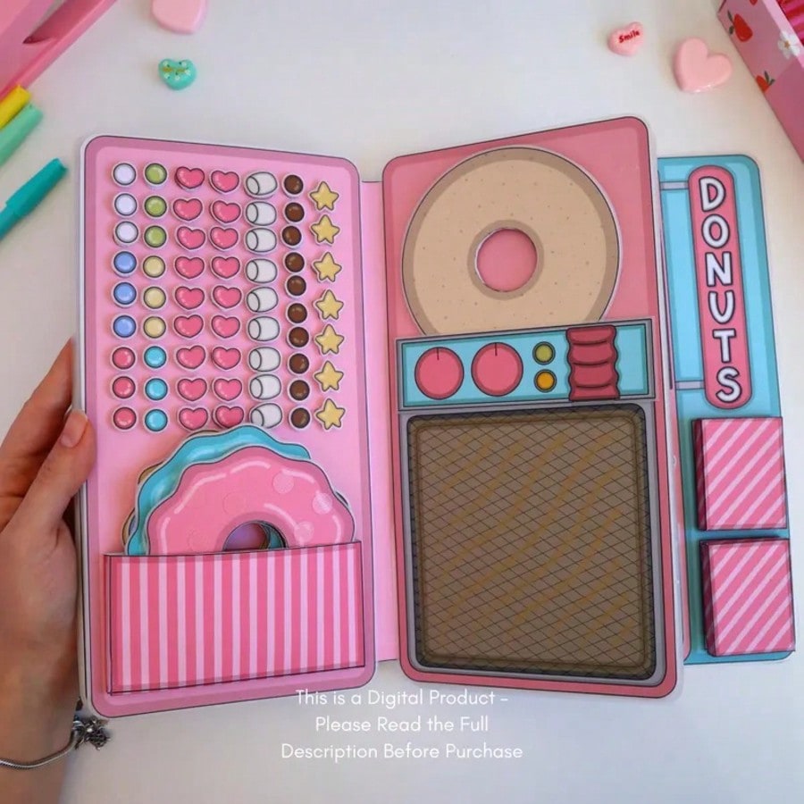 도넛 가게 놀이 세트, DIY 종이 인형 집 스티커북, - Art Craft Book 리뷰 및 가격