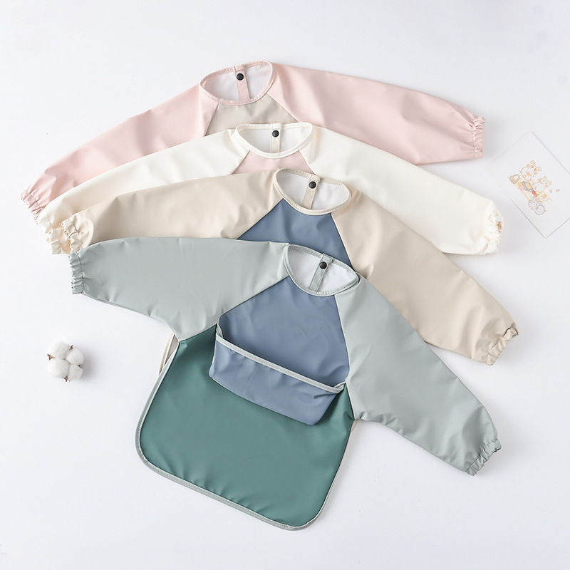 어린이 아기 긴 소매 PU Bibs 어린이 유아 미술  - Art Craft Kindergarten 리뷰 및 가격