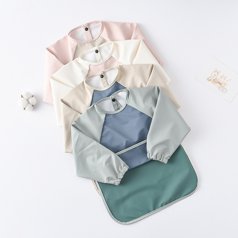 어린이 아기 긴 소매 PU Bibs 어린이 유아 미술  - Art Craft Kindergarten 리뷰 및 가격