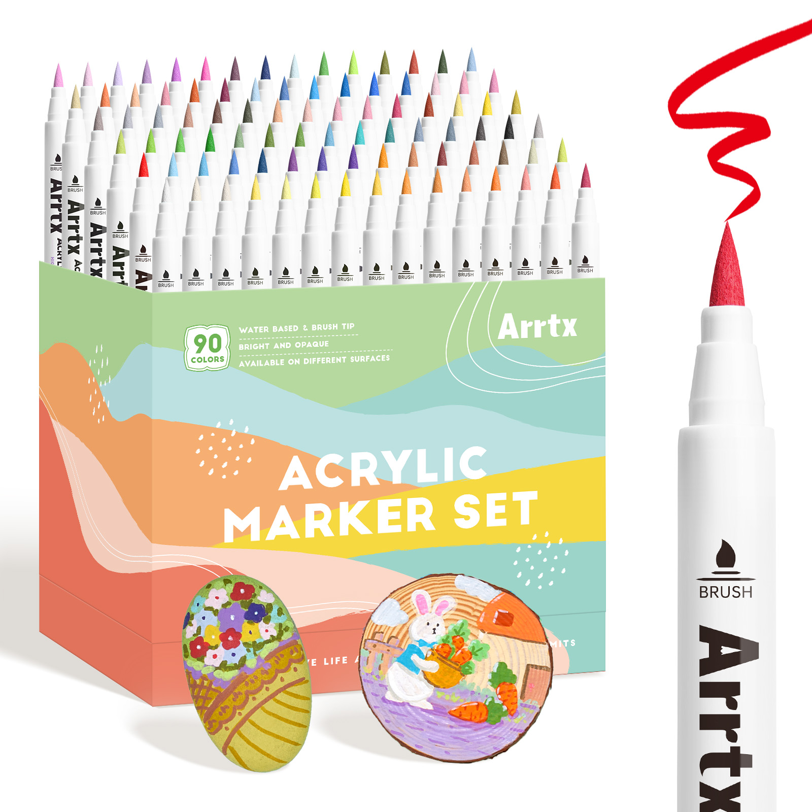 Arrtx 90색 아크릴 물감 펜, 페인트 마커 펜,  - Art Craft Book 리뷰 및 가격