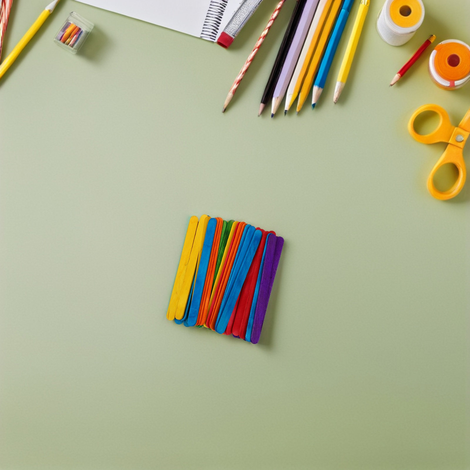 500개 나무 공예 스틱, 다채로운 색상, 114x10 - Art Craft With Ice Cream Stick 리뷰 및 가격