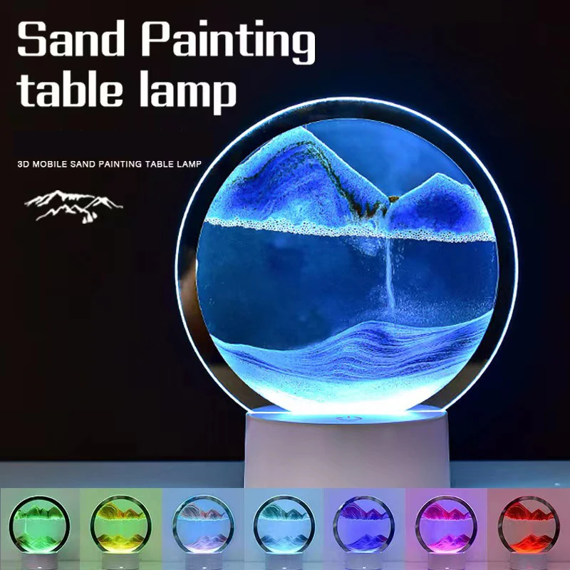 LED 16색 3D 모래시계 램프 RGB 모래 예술 프 - Art Craft Movement 리뷰 및 가격