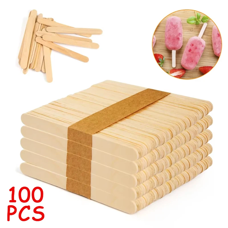100pcs 아이스크림 아이스 캔디 스틱 나무 스틱 아 - Art Craft With Ice Cream Stick 리뷰 및 가격