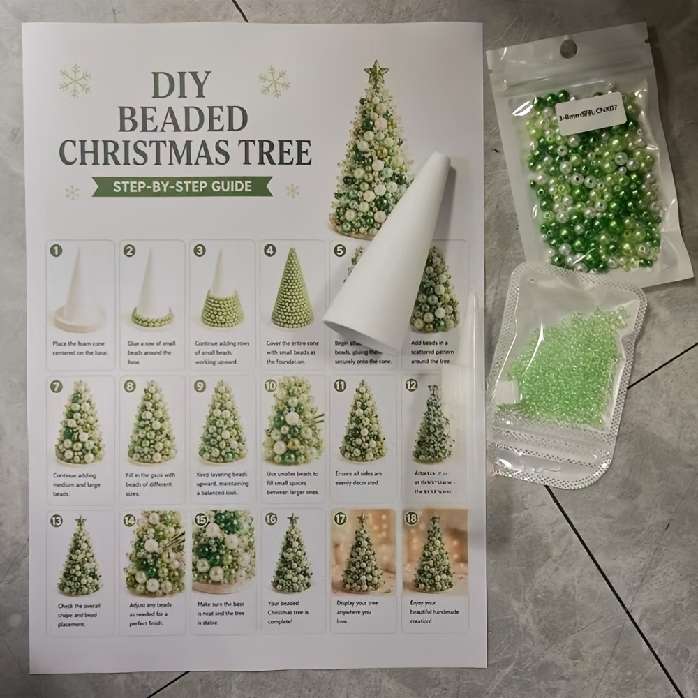 DIY 비즈 크리스마스 트리 키트, 수제 PVC 글리터 - Art Craft Tree 리뷰 및 가격