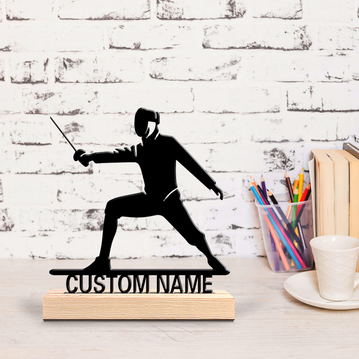 1pc 간단한 펜싱 맞춤형 이름 금속 동상 철 장식품  - Art Craft Names 리뷰 및 가격