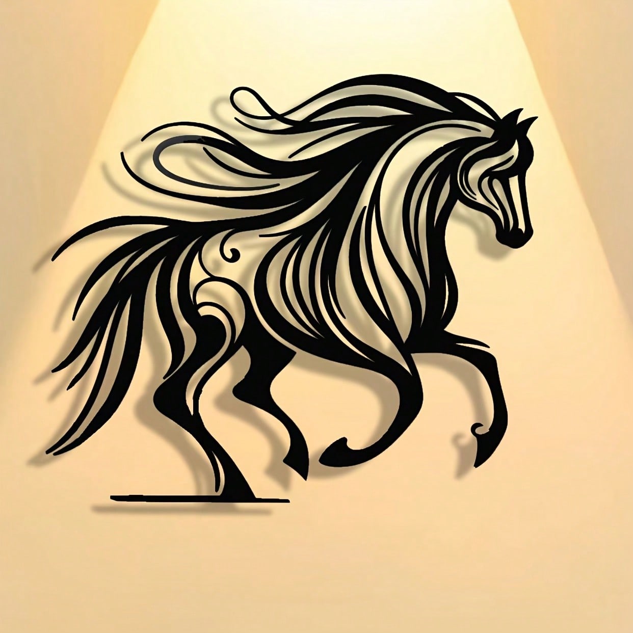 브랜드 경마 금속 벽 장식 추상적인 속이 빈 플라크 분 - Art Craft Logo 리뷰 및 가격